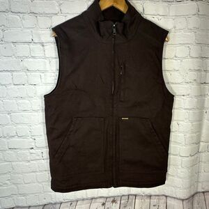Brahma‎ Canvas Vest Full Zip Workwear Quilted Liner Small 34-36 Blackened Brown